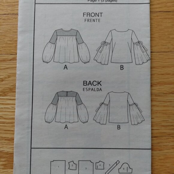 Pullover Blouse Sewing Pattern Plus Size 14-22 UNCUT Butterick 6561 Fairycore - Picture 9 of 10